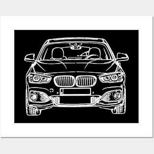 White F20 Car Sketch Art Posters and Art